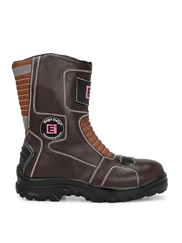 Image of Eego Italy Women's Biker boot /Motorcycle riding boot, real leather upper & anti slip sole with steel toe protection, padded socks, 3M Reflectors,lace free, with rubber gear protector