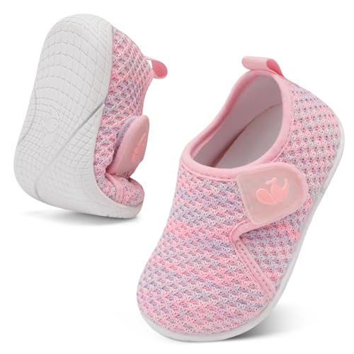 Image of FEETCITY Toddler Walking Shoes Slip On Toddler Shoes Boys Girls Kids Sports Sneakers Casual School Shoes Barefoot Shoes