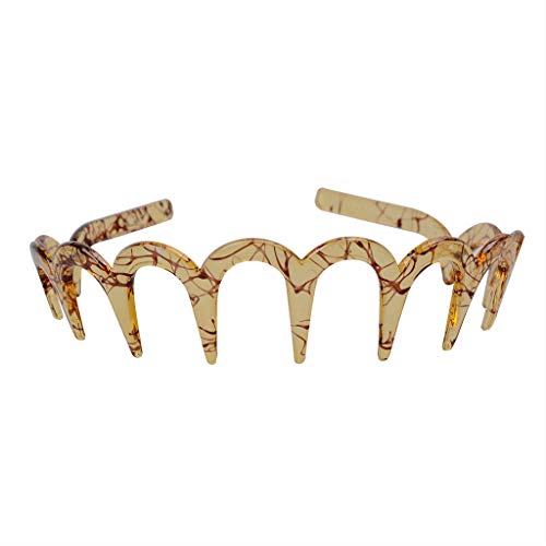 Fodattm 2Pcs Zig Zag Shark Tooth Hairband Plastic Headband Hair Comb Women Hair Hoop Hair Accessories (D#) #TOP4