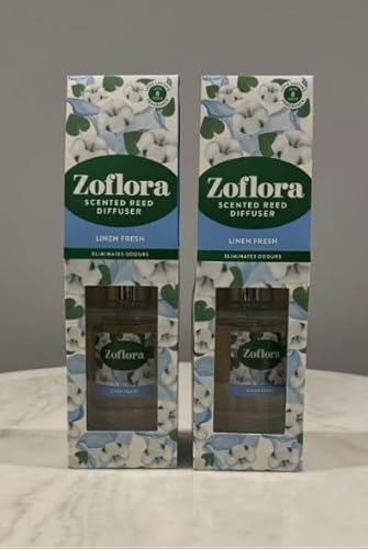 Allglazz zaflora Linen Fresh Reed Diffuser, 100ml, Set of 2, Lasts Up To 8 Weeks - Cosy Home Interiors Allglazz zaflora Linen Fresh Reed Diffuser, 100ml, Set of 2, Lasts Up To 8 Weeks