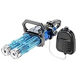水鉄砲 電動 連射 回転二重管ガトリン 発光 ウォーターガン 大容量10mの射程距離 水遊びおもちゃ 子供 大人兼用 水遊びおもちゃ 海水浴 6歳以上適用 誕生日 プレゼント ブルー