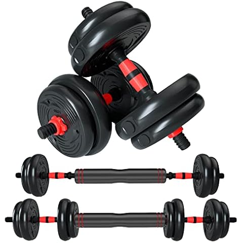 CANMALCHI Adjustable Weights Dumbbells Set 15 kg 20 kg Indoor Workout Black Dumbbell Set Barbell Perfect for Bodybuilding Fitness Weightlifting Training Home Fitness Equipment Cover