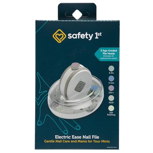Safety 1st Electric Ease Nail File, Gentle and Easy to use, with Built in Light, Grey