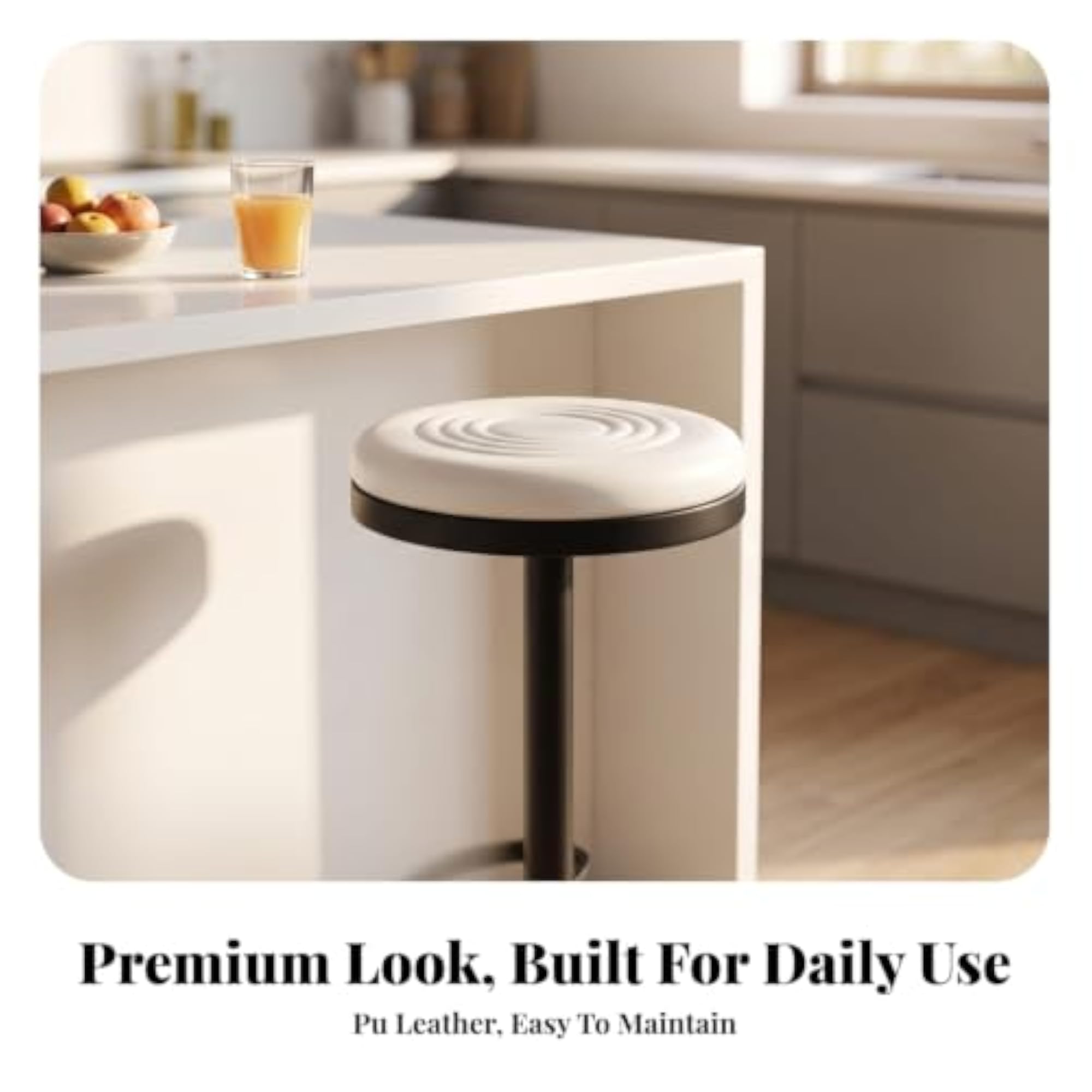 Filled Round Bar Stool Cushion, Comfy Padded Design