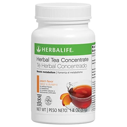 Herbalife Herbal Tea Concentrate: Peach 1.8 Oz. (51g) Gluten Free, Naturally Flavored, No Artificial Sweetener Cover