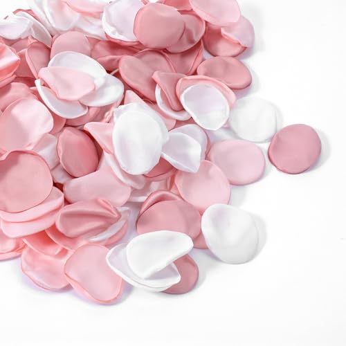 LXUEJIE 200 Stück Künstliche Rosenblätter, Rosa Weinrot Blütenblätter Seiden Rosenblüten Streudeko für Tischdeko Hochzeitsgang Valentinstag Geburtstag Geschenkboxen dekorieren