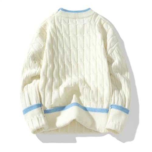 Men's Knit Pullover Sweater Patchwork Style Loose Fit Youthful Vitality Warm Casual Knitwear Fashion Winter Top2