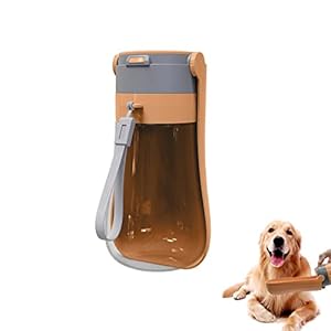septillar Faltbare Trinkflasche Hund für Unterwegs [Orange, 430ml] Tragbare Haustier Wasserflasche Wasserspender Wassernapf Freien Wandern Reisen Hundezubehör
