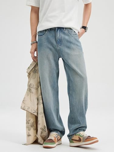 Jeans Pants Trousers Denim Spring and Summer Men's Loose Straight Leg High Street Retro Trend2