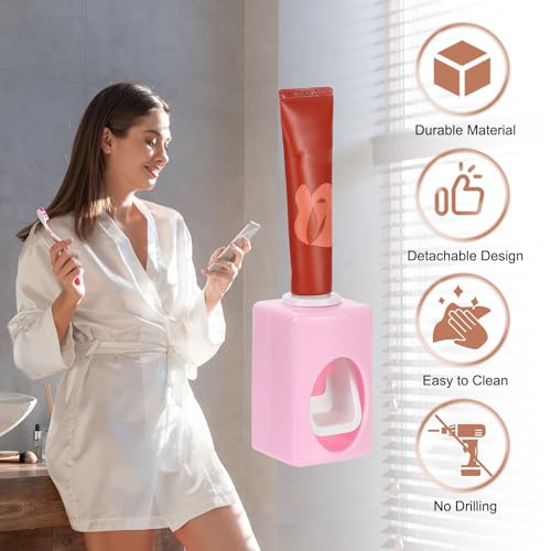Exprimidor de pasta de dientes autoadhesivo para mantener el baño limpio 7