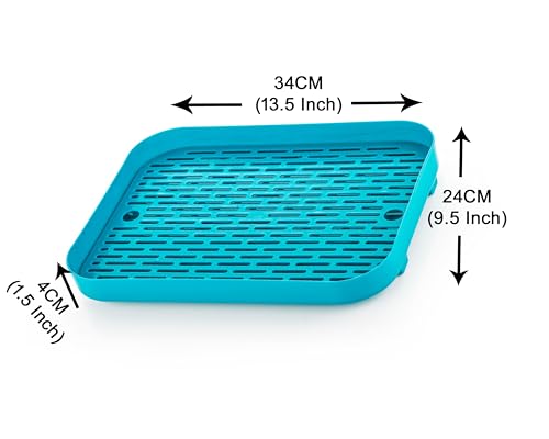 Image of Plastic Multipurpose Drain Tray - Durable & Lightweight Draining Rack Tray for Kitchen, Bathroom & Storage (Green)