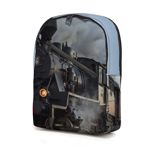 Rucksack mit Zugmuster, wasserabweisend, leicht, Büchertaschen, Camping, Reisen, Schultasche, großes Fassungsvermögen, für Jungen, Mädchen, Teenager, Erwachsene