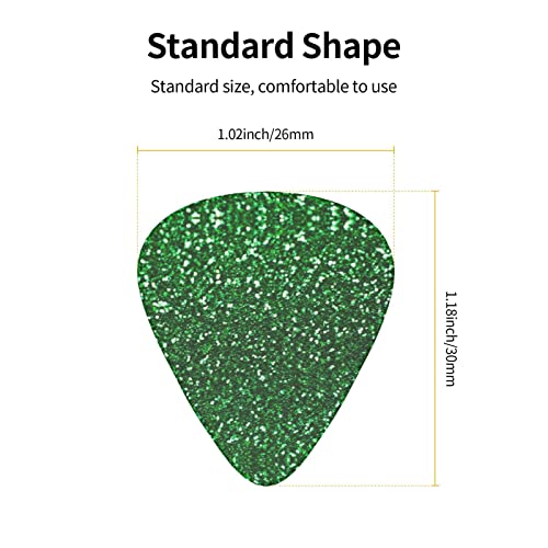 Ensemble de 12 médiators de guitare scintillants verts pour guitare acoustique, guitare électrique, contrebasse, ukulélé - Les Beatles, Paul McCartney, John Lennon, RIngo Starr, George Harrison Ensemble de 12 médiators de guitare scintillants verts pour guitare acoustique, guitare électrique, contrebasse, ukulélé – Image 5