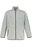 Zipptaschen JP 1880 Herren große Größen Strickfleece grau-Melange 4XL 748515 12-4XL