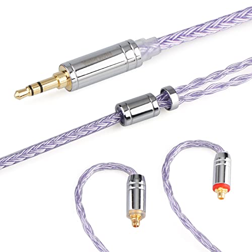 Image of Linsoul Tripowin Zonie IEM Cable, 16 Core Silver Plated Earphone Upgraded Cords, 1.25m SPC in Ear Monitor Cable for 7HZ Timeless AE TINHIFI T2 PRO T3 T4(MMCX, 3.5mm)(Lavender)