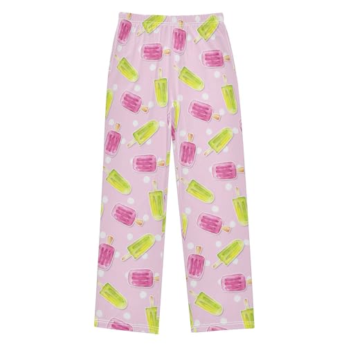 Watercolor Ice Cream Pink Boys Pants for Kids Jogger Pants with Pockets S-XL