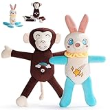 Nocciola Tearable Pull Rip Apart Dog Toys with Squeaker & Crinkle - Interactive Stuffed Plush Toy to Keep Dogs Busy, Pet Puzzle Enrichment Chew Toys for Small Medium Large Breeds