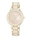 Anne Klein Women's AK/1412BMGB Gold-Tone and Blush Pink Resin Bracelet Watch