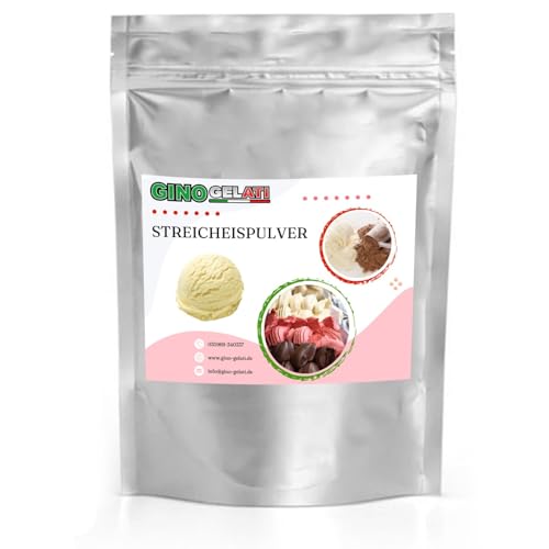 Gino Gelati Eisbasis Streicheispulver 100 Kg für Eis - Bourbon Vanille, Cola, Honig, Kaugummi, Kokosmilch für cremiges Eis ohne Eismaschine, laktosefrei und natürlich