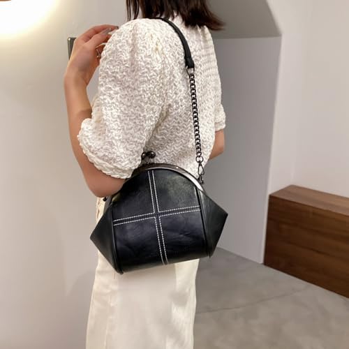 Image of Downupdown Women Purses Handbags Kiss Lock Satchel Bag Chain Shoulder Bag PU Leather Hobo Bags Crossbody Bag Clutch Wallet | Kiss Lock