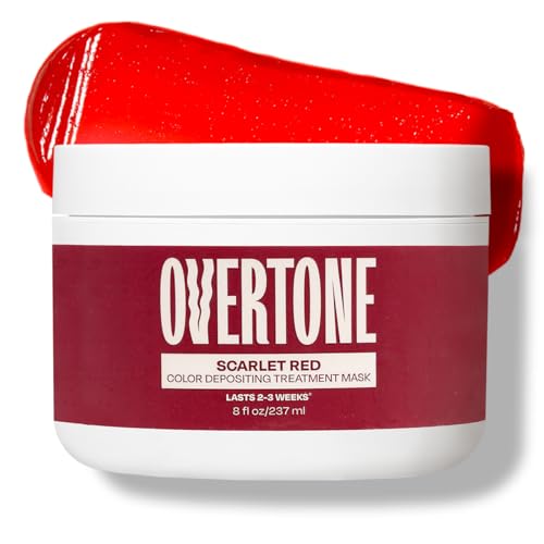 Overtone Semi Permanent Hair Color Conditioner, Scarlet Red, 8 oz, Nourishing, Damage-Free, Color...