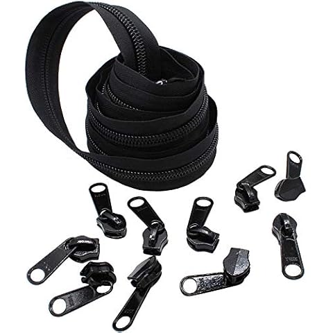 Zipperstop #10 Extra Heavy YKK Zipper Black Coil Chain Cover