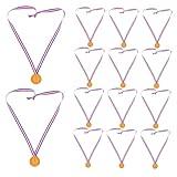SHINEOFI 20 piezas Medallas Infantiles de Plástico con Cinta para Premiar Participación Diseño Dorada para Eventos Escolares y Competiciones Deportivas