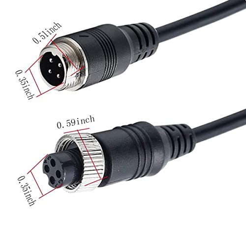 Image of Backup Camera Extension Cable, Car Video 4Pin Aviation Extension Cable, for CCTV Rearview Camera Car Truck Trailer Camper Bus Motorhome Vehicle Backup Monitor Waterproof Shockproof System 10FT /3M