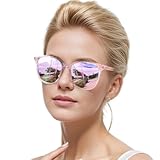 IGnaef Trendy Polarized Sunglasses for Women, Square Mirrored Shades with UV Protection Anti Glare Sun Glasses IF1851