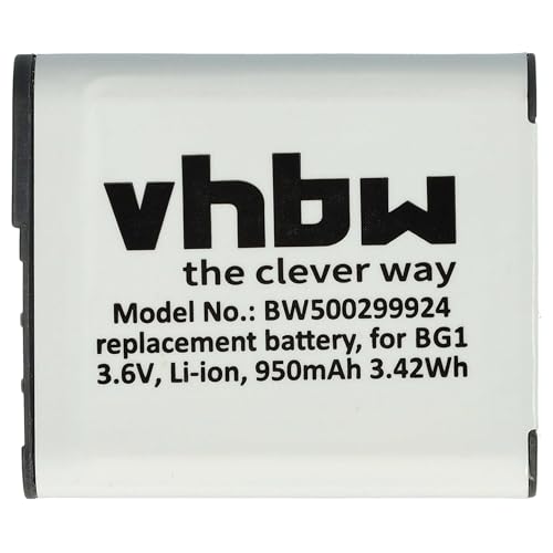vhbw Batería Compatible con Sony Cybershot DSC W120, DSC W130, DSC W150, DSC W170, DSC W200, DSC W115 cámara (950 mAh, 3,6 V, Li Ion)