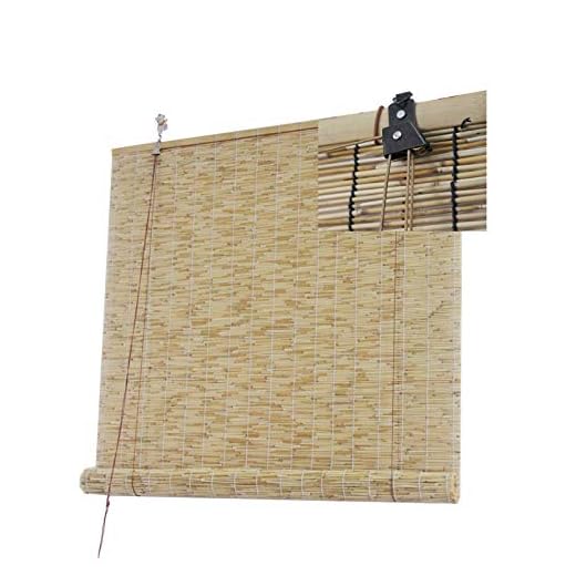 DIYH Cortina De Bambú Rollo Bambú Ventanas, Toldo Vertical Pantalla De Privacidad, Persiana Romana Estores Enrollable, Natural, Durable, para Pabellón del Patio Pergola Veranda Toldos De Jardín