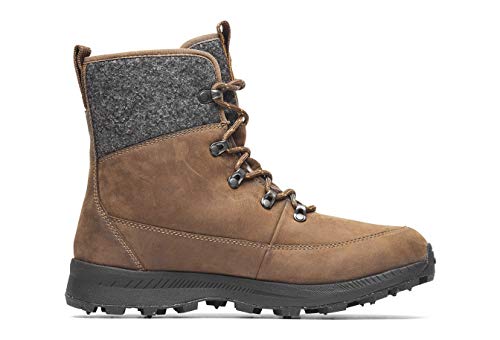Icebug Mens Adak BUGrip Woolpower Winter Walking Boot with Carbide Studded Traction Sole, Coffee/Grey, 83