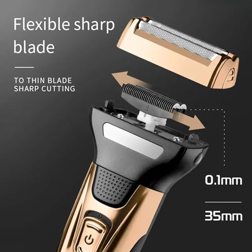 Image of (𝟏𝟓 𝐘𝐞𝐚𝐫𝐬 𝐖𝐚𝐫𝐫𝐚𝐧𝐭𝐲) 3-in-1 Electric Shaver & Trimmer for Men | Multi-Function Rechargeable Razor with Nose, Beard & Hair Trimmer Attachments | Smooth Shaving & Precision