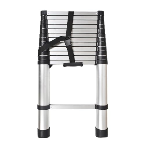 WFLNHB 12.5 FT Telescoping Ladder Aluminum Extension Ladder Collapsible Suitable for Outdoor or Indoor