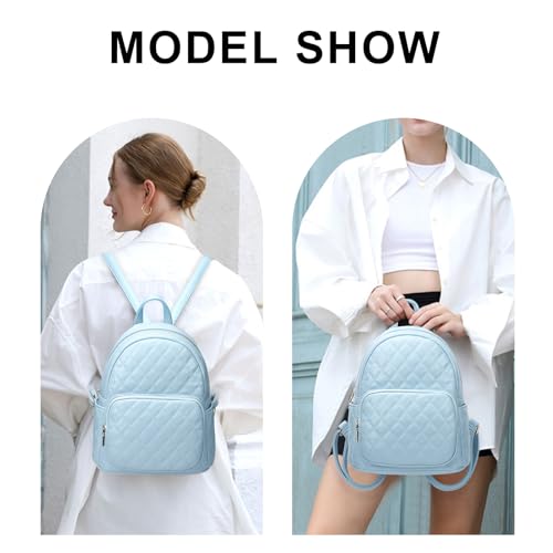 Image of Quilted Small Backpack for Women PU Leather Casual Handbag Daypack Purse | Stylish Quilted Design, water-resistant premium PU leather, matches all daily outfits, lightweight for everyday carry