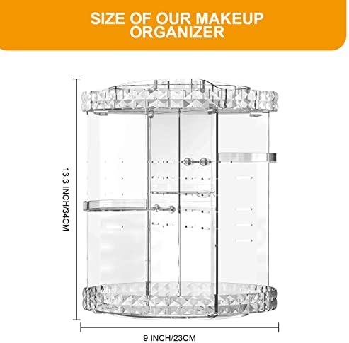 MISERWE Makeup Organizer 360 Degree Rotating 7 Adjustable Layers Large Capacity Cosmetic Organizer Transparent Make Up Organizers and Storage