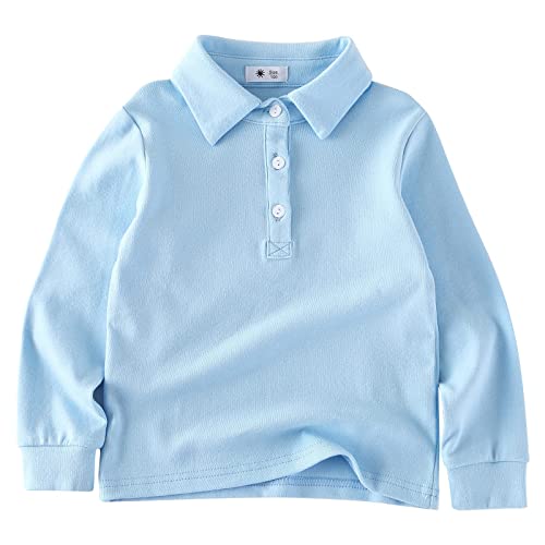 Polo de école manches longues anti-irritation pour la peau sensible des enfants