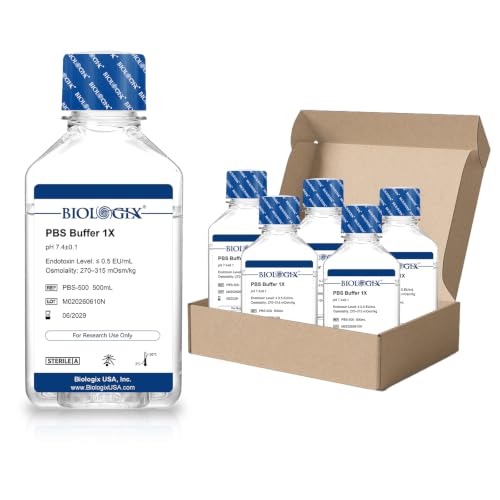 CryoKing PBS Buffer 1X, Phosphate Buffered Saline Solution, 500mL×6