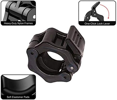4pcs Barbell Clamps Collar, 1 Inch Non-Slip Weight Clamp Quick Release Lock Collar Clamp Locking Plates Clips for Weightlifting Cross Fitness Strength Training,Fitness Strength Training,Bodybuilding