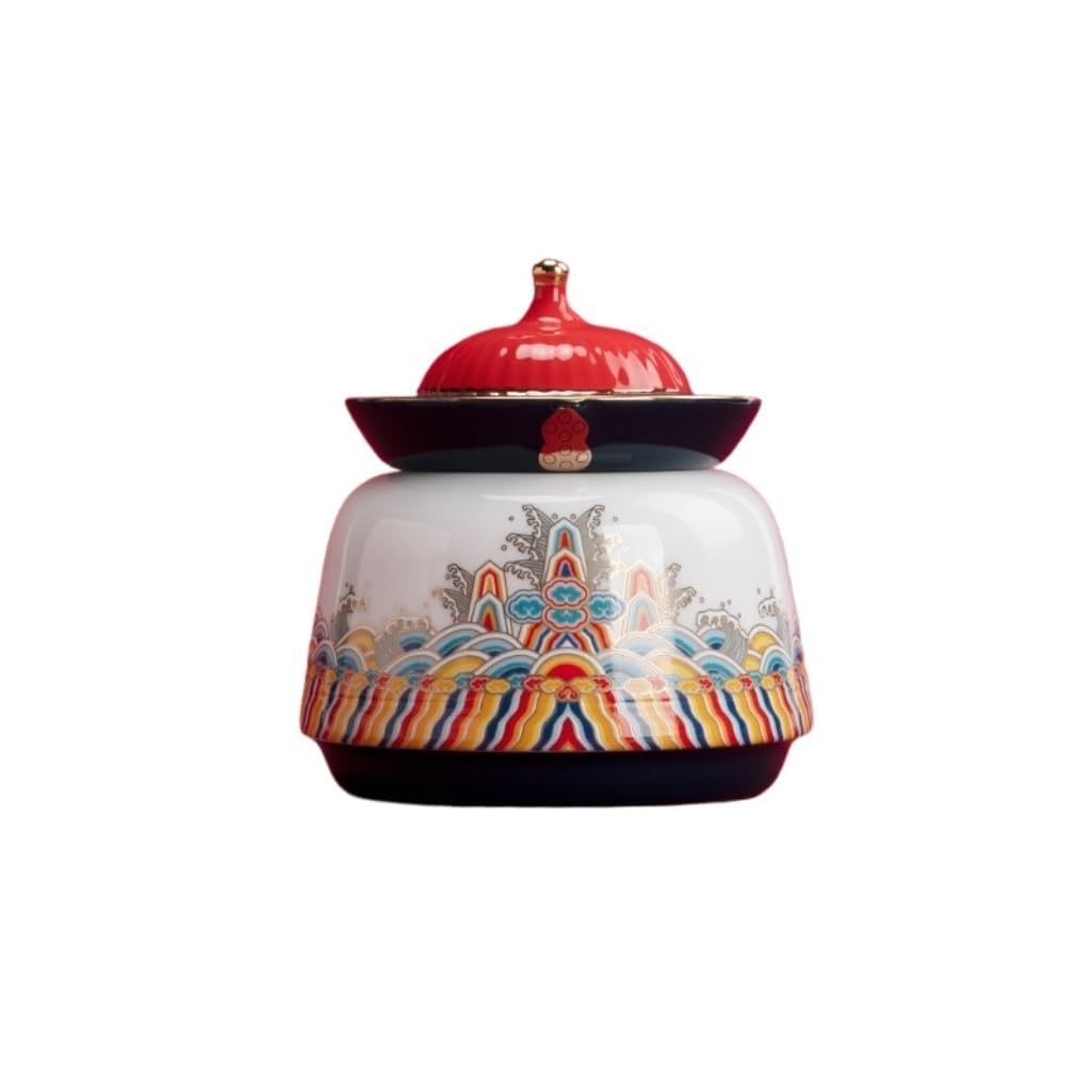 SDdPulse Serbatoio di stoccaggio del tè alla rinfusa Barattolo di immagazzinaggio del tè in ceramica portatile piccolo barattolo sigillato vaso di stoccaggio della cucina domestica Barattolo di