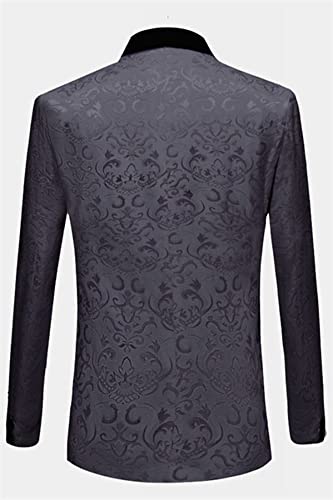 Men's Jacquard Three Pieces Suit Shawl Lapel Wedding Formal Jacket & Vest & Pants Tuxedos2
