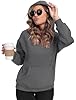 IWOLLENCE Hoodies for Women UK Cotton Fleece Hoodie Ladies Winter Clothes Basic Pullover with Kangaroo Pocket Ribbed Cuffs and Hem (Dark Grey, XXL) #3