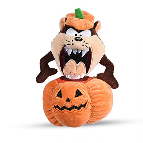 Looney Tunes for Pets Tasmanian Devil Stuffed Animal Halloween Pumpkin Head Plush Dog Toy | Stuffed Animal Toy for Dogs, Small Dog Toy Taz Squeaky Dog Toy Dog Chew Toy, 6 Inch