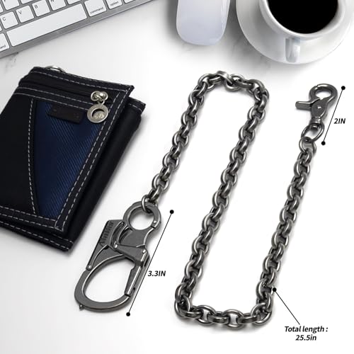 Image of Ahiller Mens Wallet Chain with Heavy Duty Keychain Carabiner Clip
