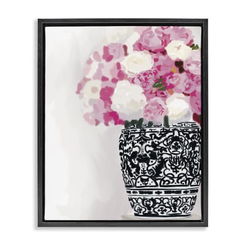 Soft Pink Carnation Vase Floral, 24 x 30 Inch Canvas in Floater Frame