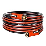 YAMATIC Heavy Duty Garden Hose 30FT x 5/8", Flexible Water Hose with 360° Swivel Handle, 3/4" Brass Male to Female Connectors, Leak-Resistant for All-Weather Outdoor Use