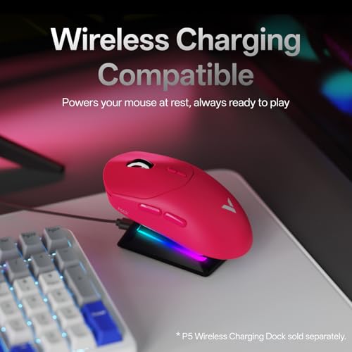 Image of Rapoo VT2 MAX Wireless Gaming Mouse, True 8K Wireless Polling Rate, 53g Lightweight, Up to 750 Hr Battery, Nordic nRF54L15 MCU, 120-Million Optical Switch, 10 Programmable Buttons, Macro Enabled