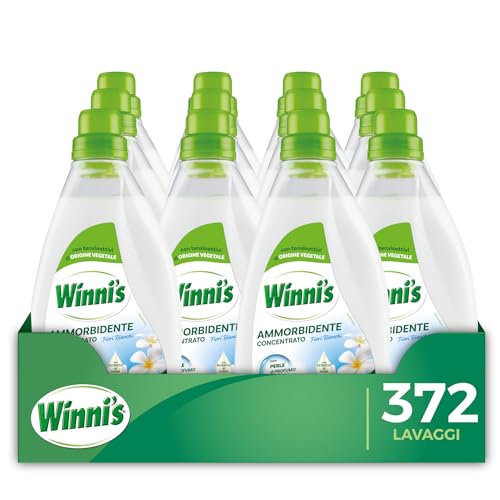 Winni's Ammorbidente Lavatrice, Fiori Bianchi, 372 Lavaggi, 775 ml x 12