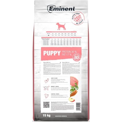 Eminent Puppy | High Premium Hundefutter Glutenfreie |Trockenfutter für Welpen, trächtige und laktierende Hündinnen Kleiner und mittlerer Rassen 15kg 15 kg (1er Pack)
