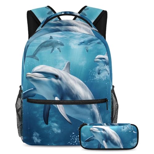Sac à dos baleine Fun Seaworld grand cartable trousse crayons